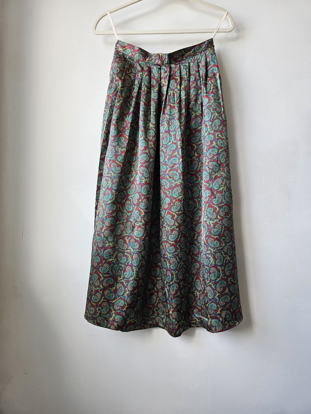 Oscar De La Renta Expressions Vintage  Paisley Print Pleated Long Skirt - Picture 3 of 16